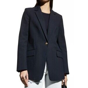 RAG & BONE Ames Cotton Blazer Navy Blue Oversized Jacket Size 8